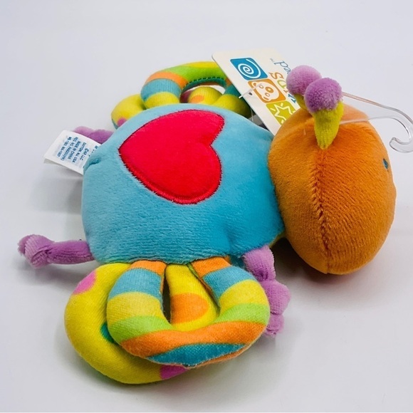 KIDS Preferred 5” Butterfly Bug Insect Rattle Stuffed Plush Cloth Baby Toy Heart - Picture 2 of 12